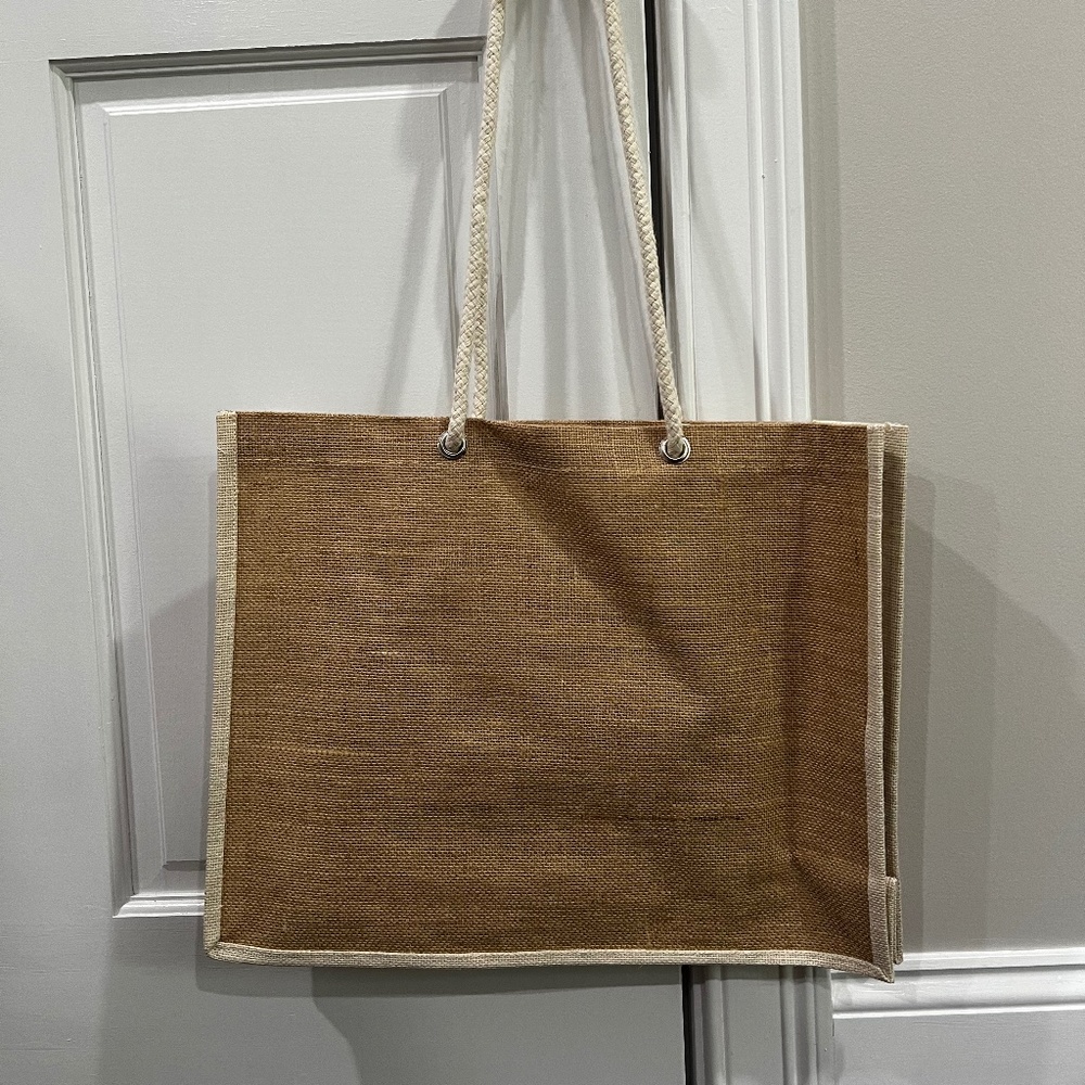 Jute Burlap Bag with Rope Handles